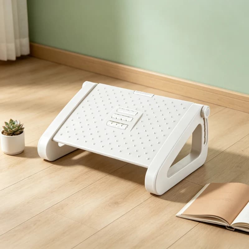 Poggiapiedi Regolabile in Altezza, Design Ergonomico in 3 Colori, Multifunzionale per Ufficio, Casa e Scrivania
