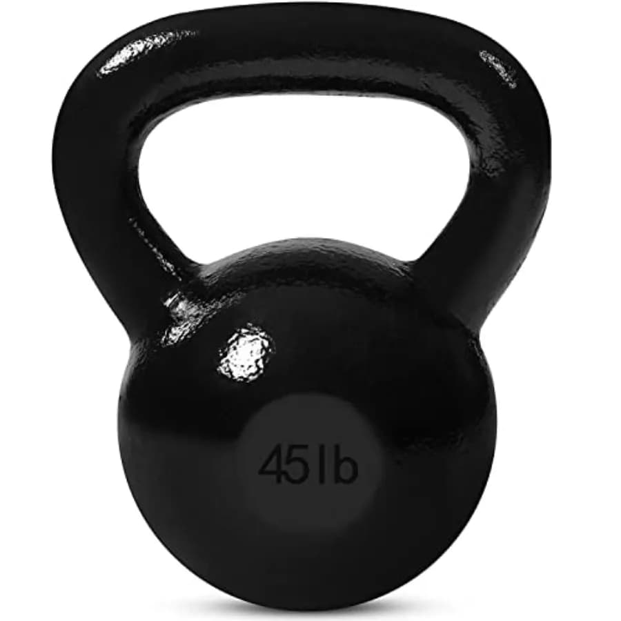 JFIT 45 pounds cast iron Kettlebell weights for strength training and functional fitness exercises at home or in gym Iro solid and durable
