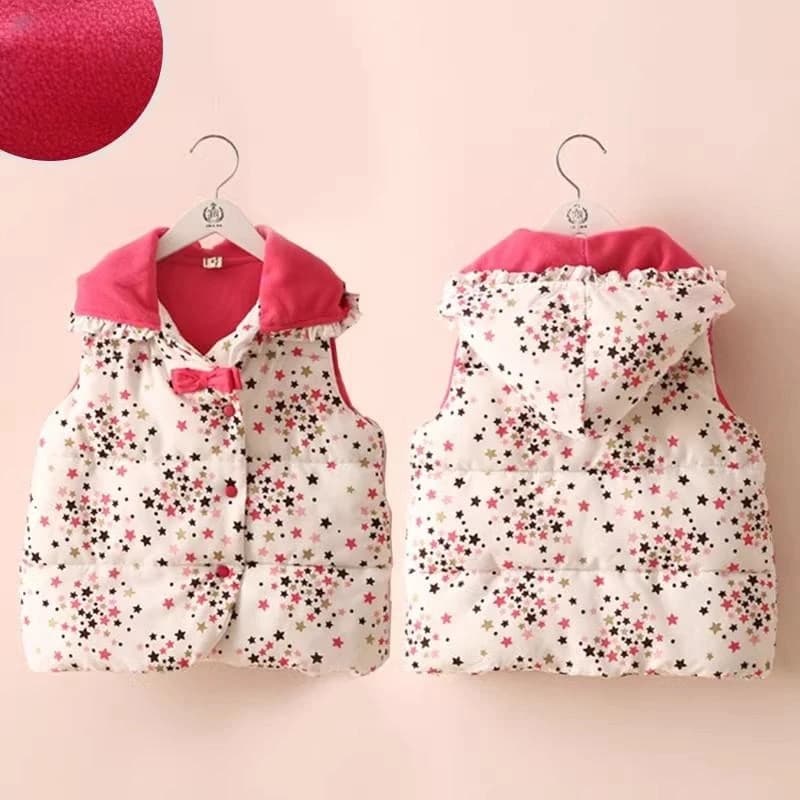 2025 WinterWarm 2 3 4 5 6 8 10 anni Capispalla per bambini Stampa completa Spessa Principessa Gilet con cappuccio Baby Kids Girl Vest Jacket