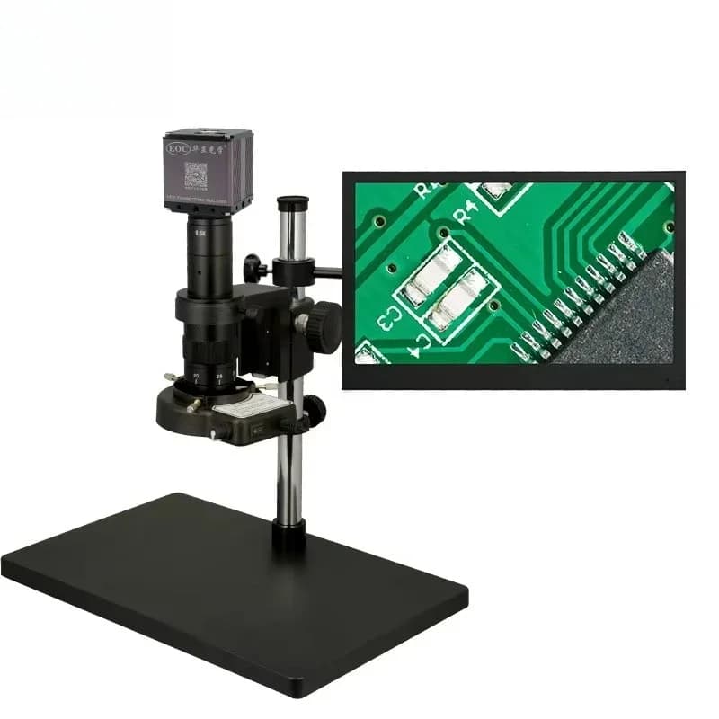 Microscopio EOC a basso prezzo HD SMT PCB Microscopio video elettrico per industria di riparazioni elettroniche con monitor da 13 pollici