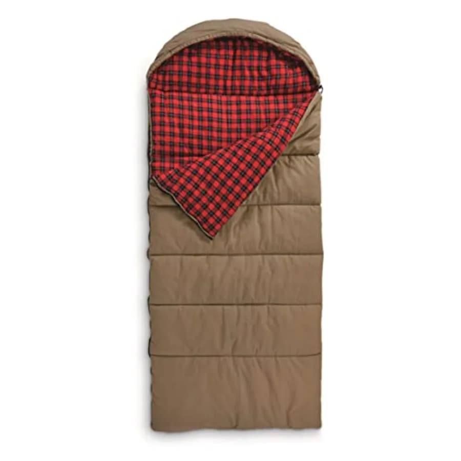 Sacco a Pelo Canvas Hunter 0 Gradi con Cappuccio Foderato in Pile per Adulti, Caldo per l'Inverno e il Freddo, Leggero e Portatile per Campeggio