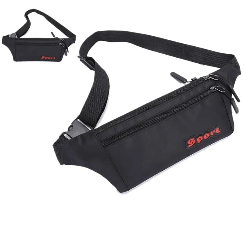 Marsupio Antifurto Impermeabile in Nylon con Tasca Nascosta, Marsupio Sportivo da Corsa Uomo Donna, Grande Porta Telefono Multitasche a Sgancio Rapido