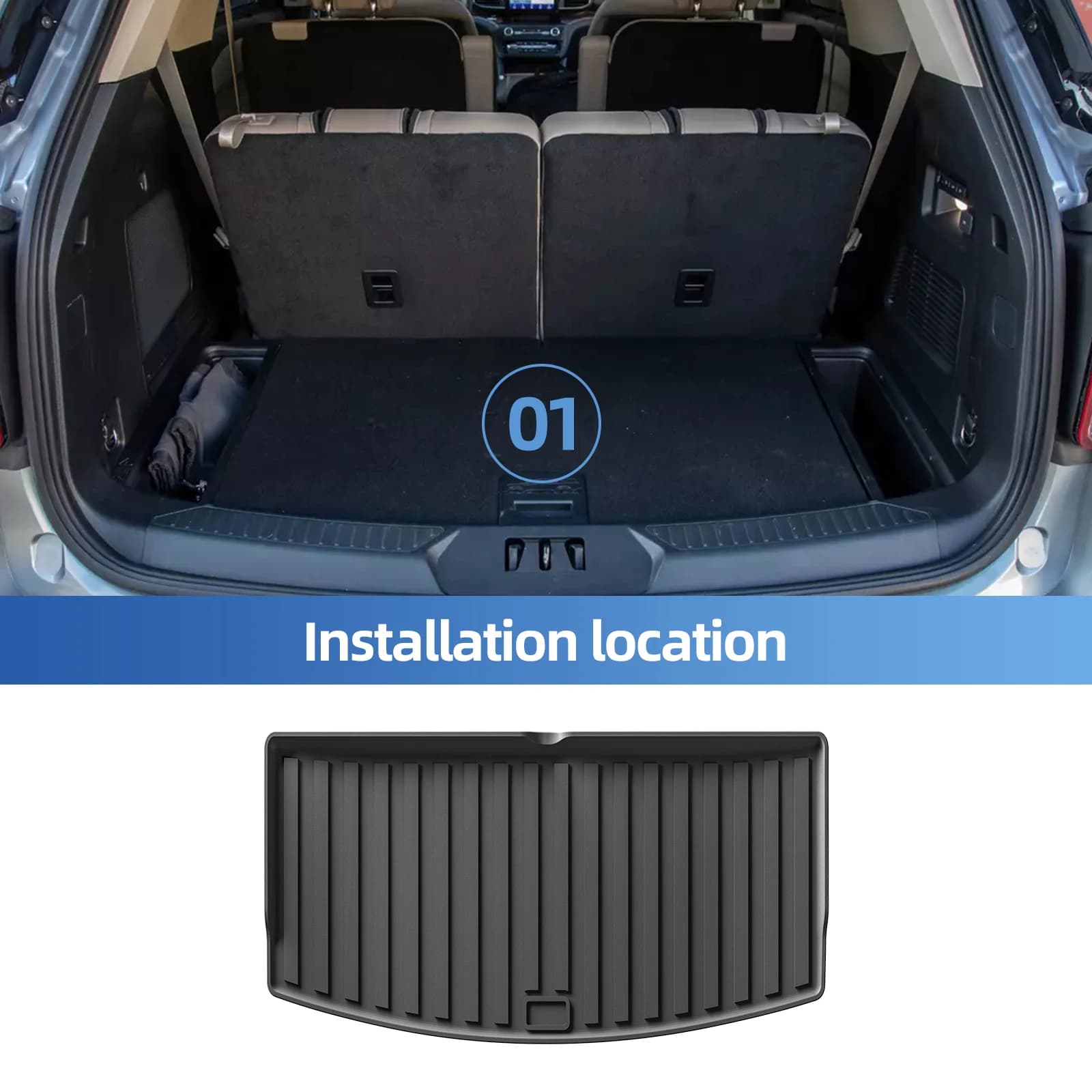 Left Drive for Ford Explorer U625 6Seats Fuel 2020-2026 TPE 3D Car Floor Mats Cargo Liner Trunk Pad All Weather Accessories