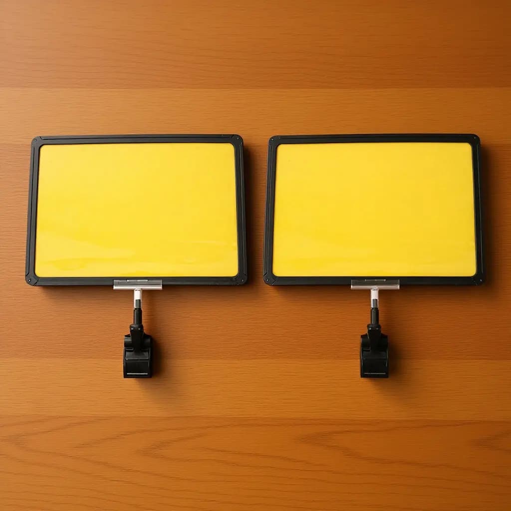 2 Pezzi Porta Prezzi A4 in ABS Girevole a 360 Gradi, Clip Regolabile per Etichette per Scaffali di Supermercati e Negozi al Dettaglio, Espositore in PVC Cancellabile