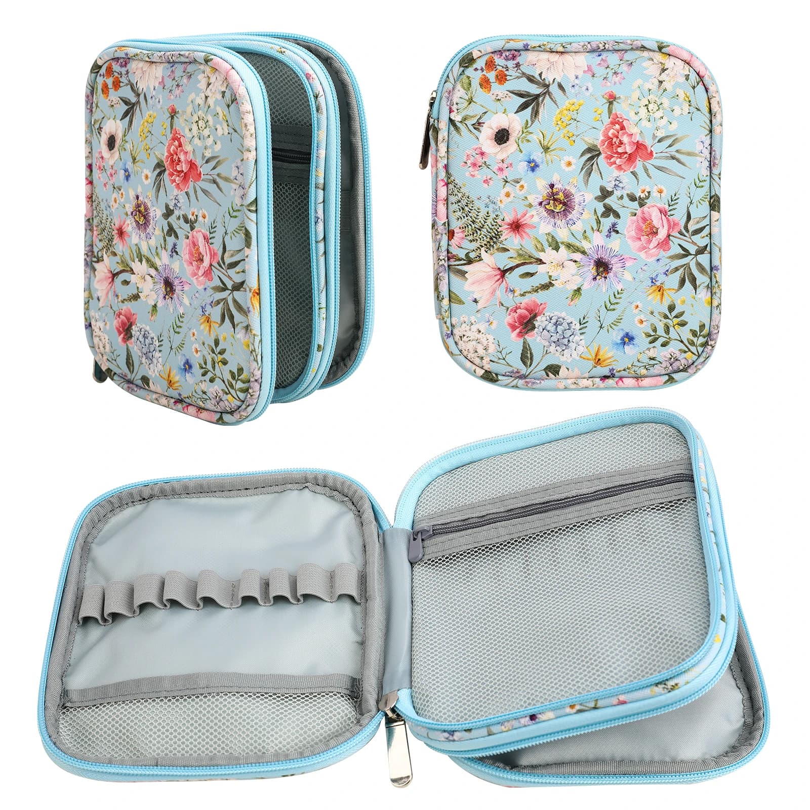 Borsa vuota per ferri da maglia con motivo floreale uncinetti Kit per maglieria borsa per Organizer per Kit di accessori per cucire