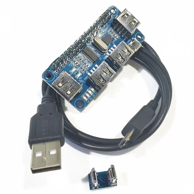 4 Ports USB HUB HAT For Raspberry Pi /3B+ For Serial Debugging Compatible With USB2.0/1.0-A12I