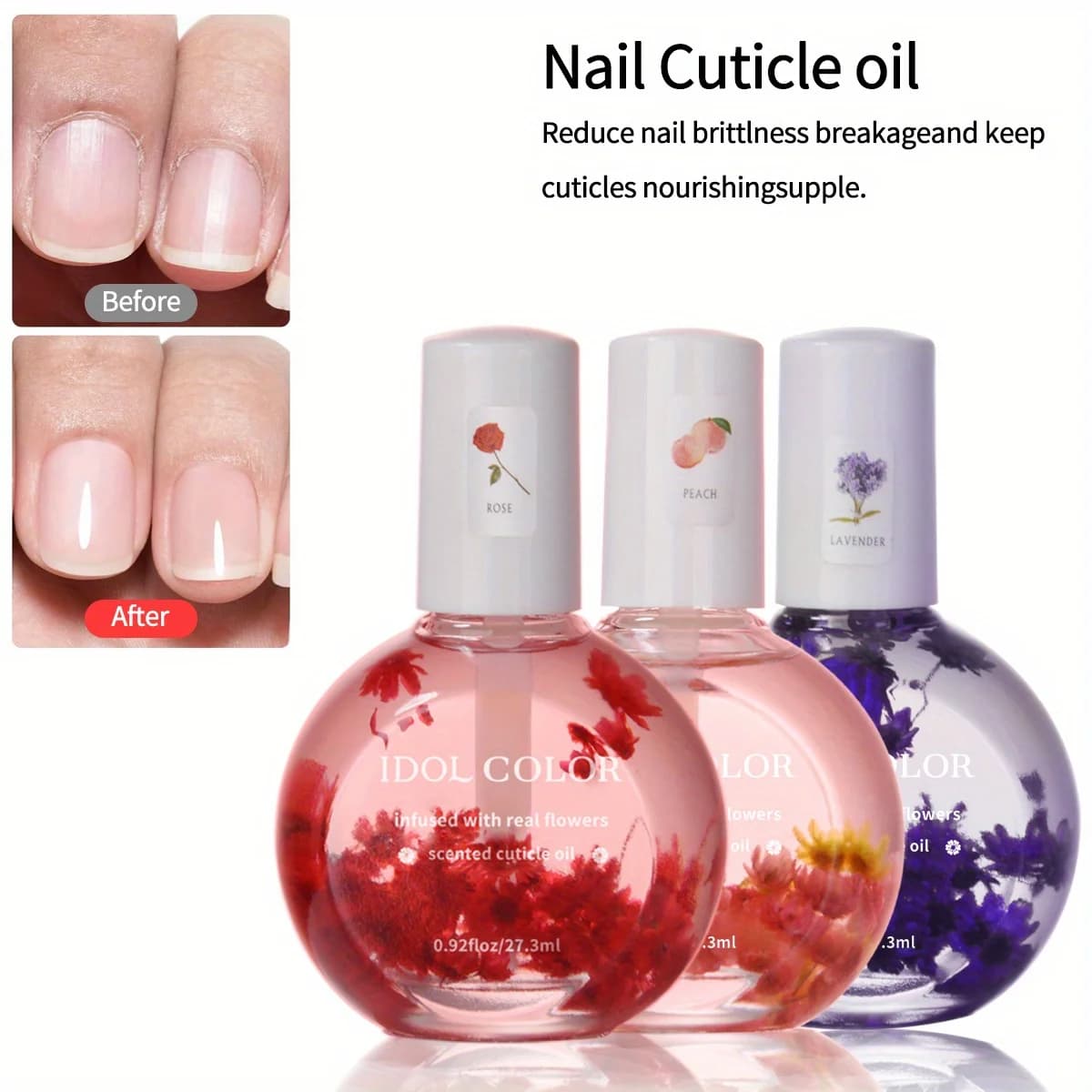 Nutritional oil for dry flowers and cuticles for nails, nail polish, vitamin supplement to prevent cuticles and nails hanging