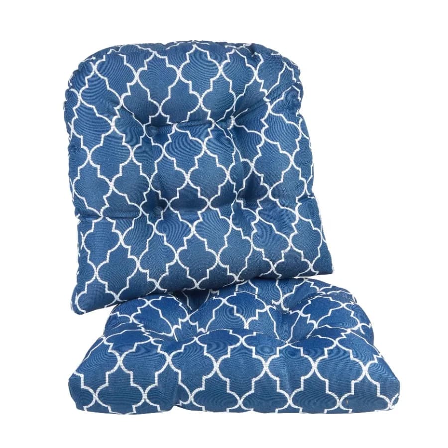Gripper Non-Slip 15" x 15" Trellis Tufted Universal Chair Cushions Set of 2