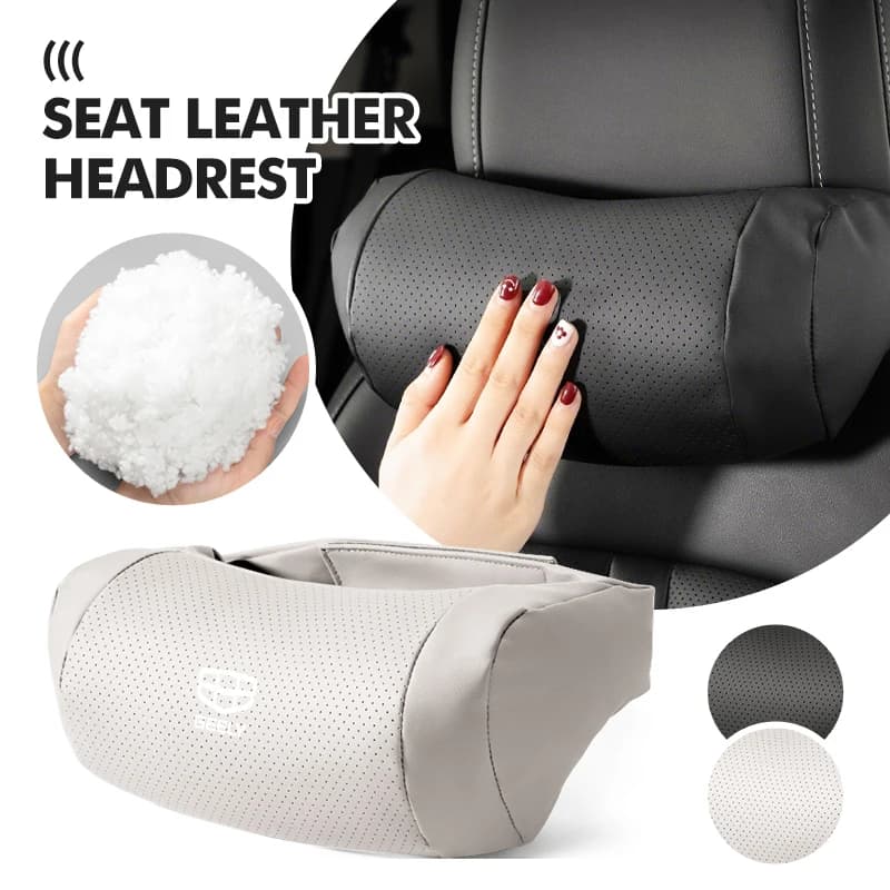 Car Leather Headrest Perforated Lumbar Protection Neck Pillow For Geely Ttugella Geometry C Coolray Emgrand Atlas Pro EC7 GX3