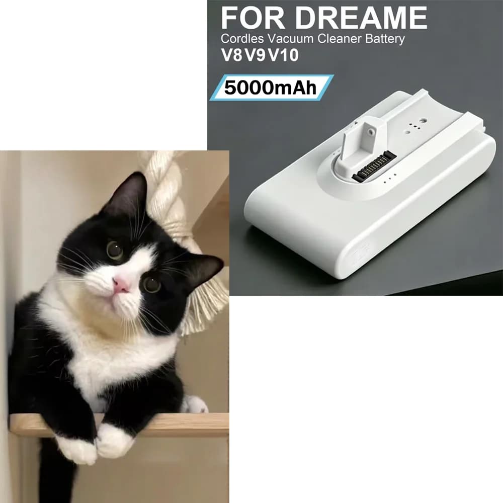 ~🔥 5.0Ah for Dreame V8 V9 V10 V9P V9B Dreame Vacuum Cleaner 25.2V Battery VVN3 VVN4 Cordless Dust Catcher Replacement Batteries