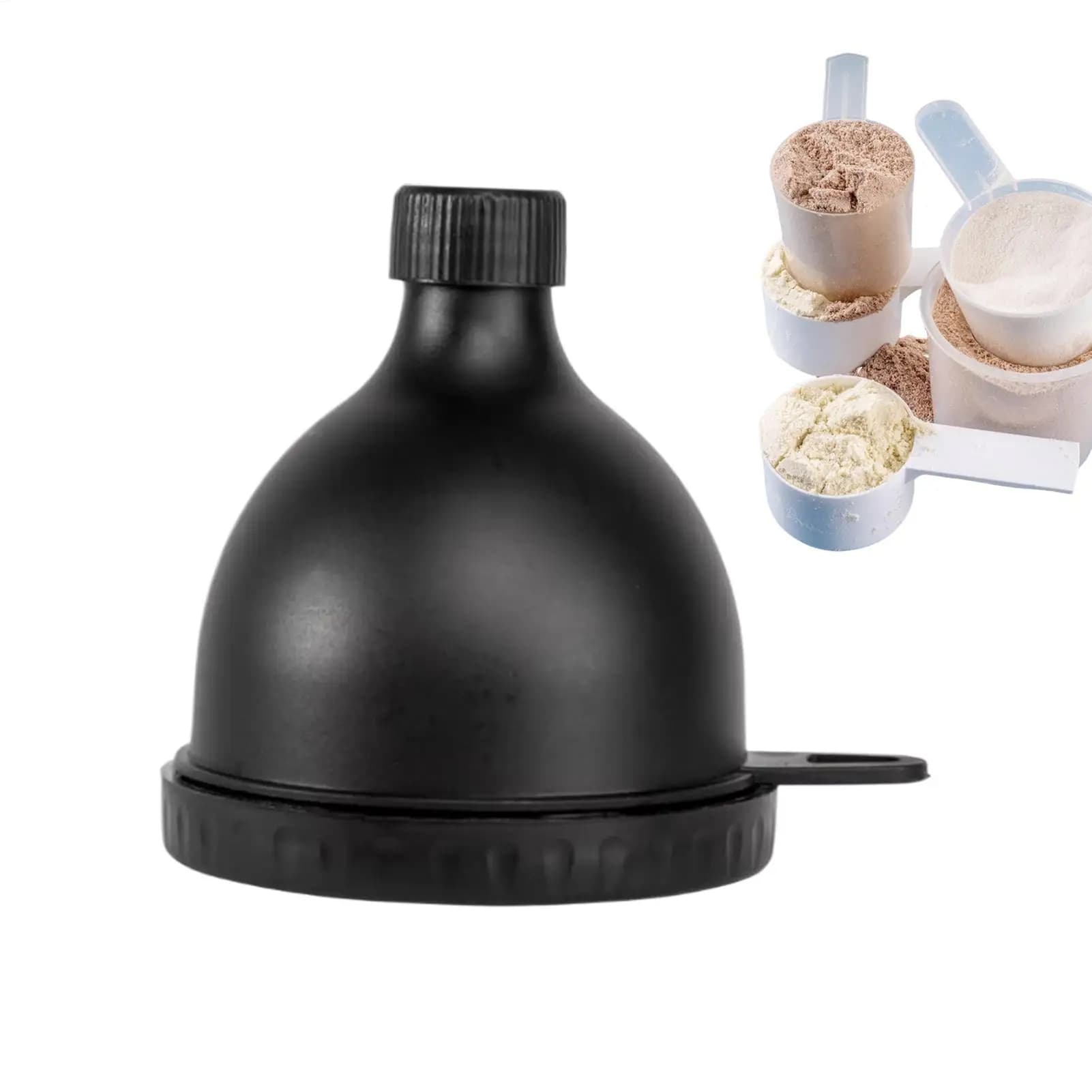 100ml Portable Leakproof Protein Powder Funnel, Reusable Multi-Purpose Filler for Water Bottle, Gym & Running Sports Kit