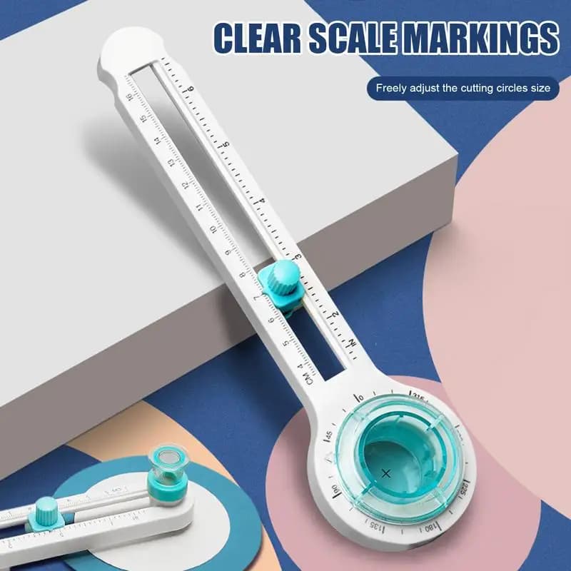 Strumento per tagliare cerchi Coltello da taglio rotondo D IY Bussola Cerchi Cutter 360 Regolare Frese per scrapbooking Carta circolare Scrapbooking