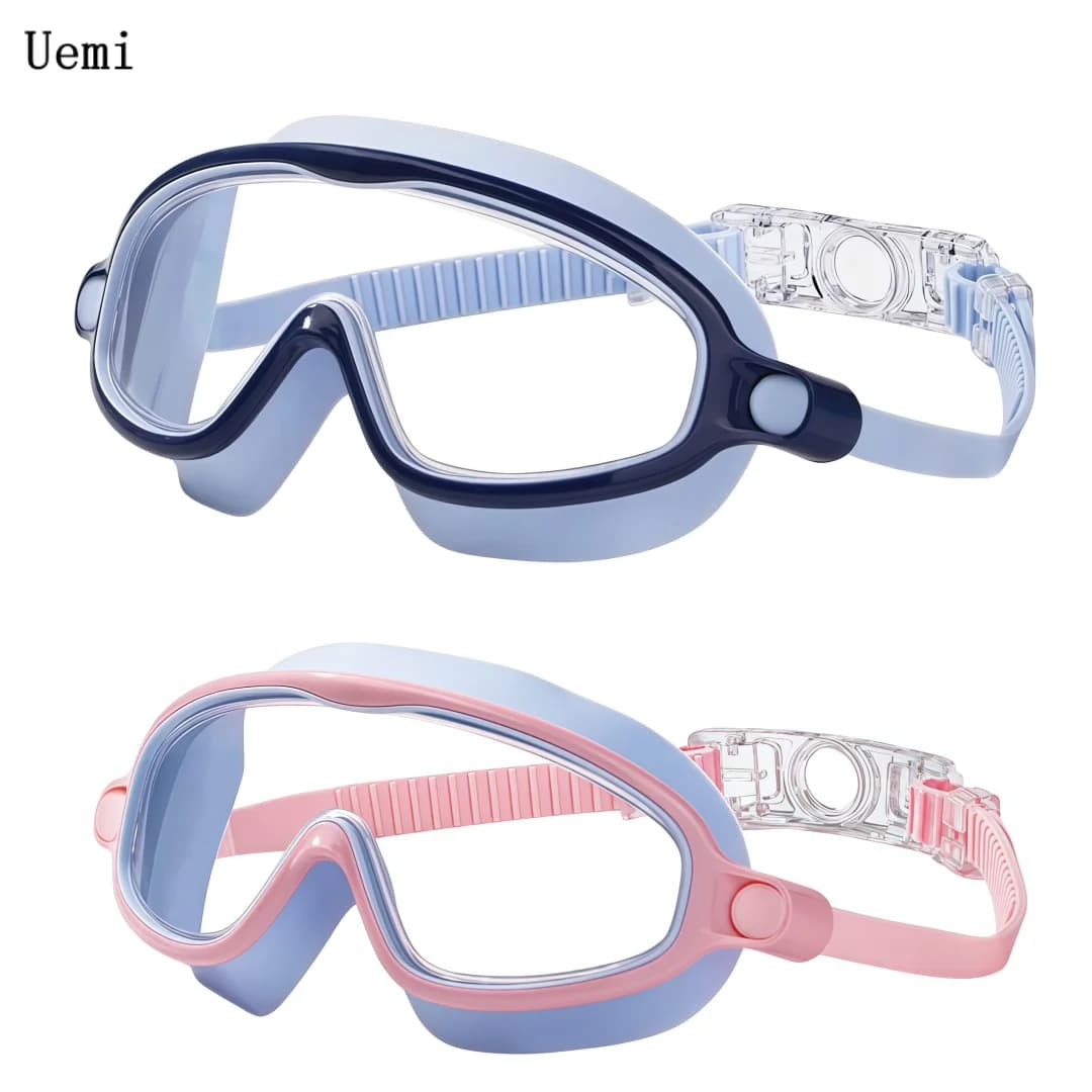 New Eyes Goggles for Kids, Wide View Swim Goggles, Anti-UV Anti-Fog Pool Water Swimming Goggles for 3-14
