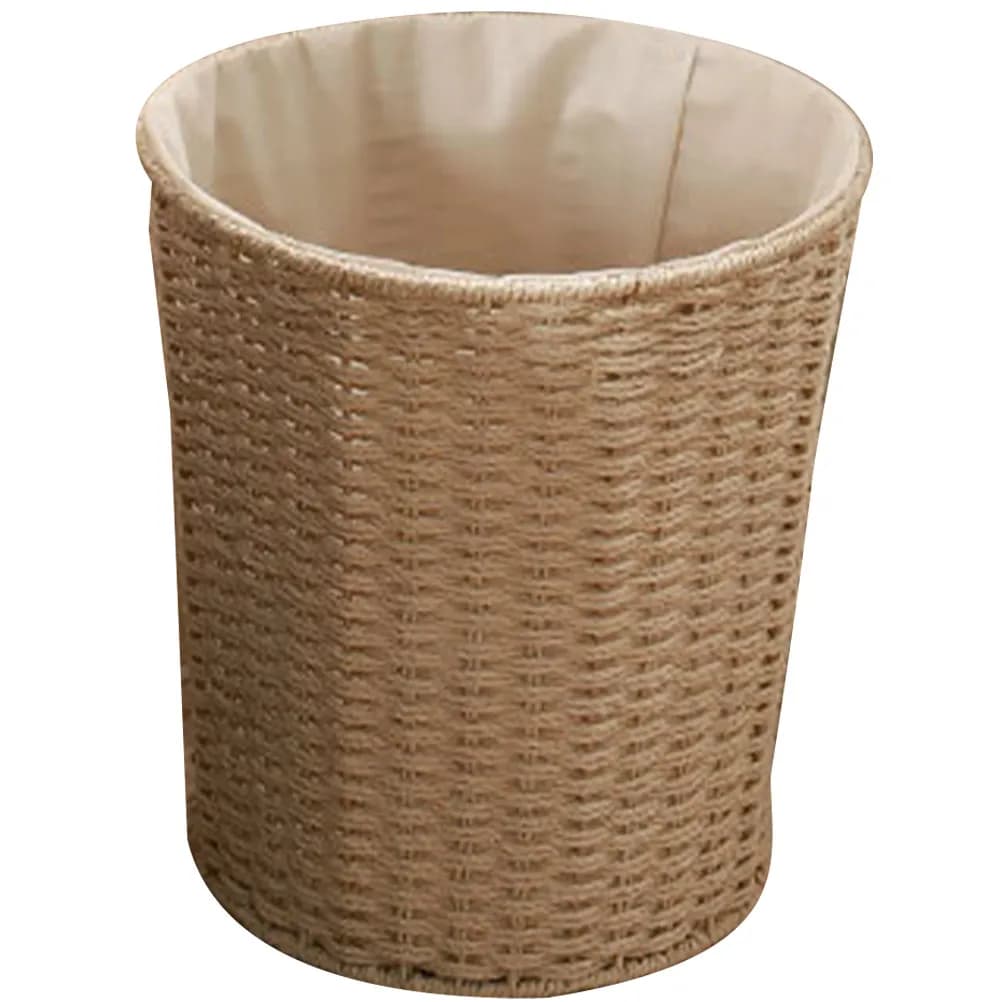 Cestino in Rattan Multiuso, Cesto Portaoggetti Intrecciato Robusto, Contenitore Stile Pastorale per Rifiuti e Oggetti Vari, per Casa e Cucina