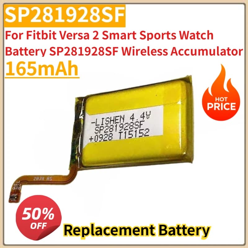 New 165mAh Replacement Battery SP281928SF For Fitbit Versa 2 Smart Sports Watch Battery SP281928SF Wireless Accumulator