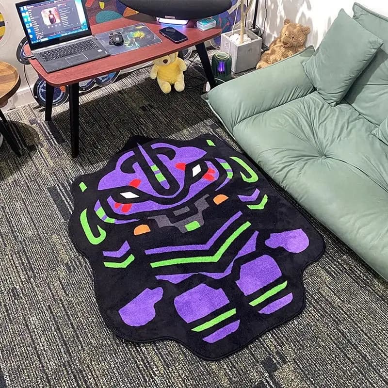 Tappeto in Peluche NEON GENESIS EVANGELION, Morbido Zerbino, Tappetino per Pavimento, Tappeto per Casa, Soggiorno, Bagno, Antiscivolo, Regalo