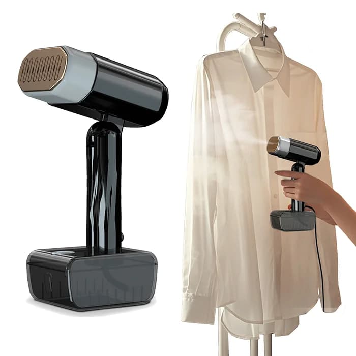 2025 Piroscafo per indumenti portatile all'ingrosso 1800W - Piroscafo elettrico portatile per vestiti con display a LED per stirare tessuti e indumenti appesi