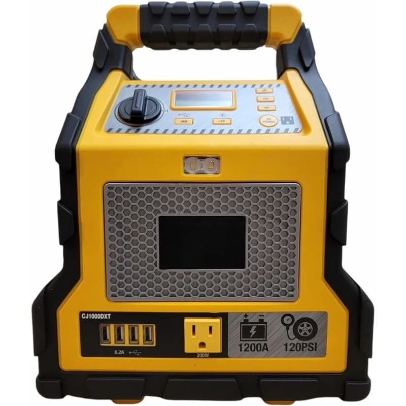 Avviatore di Emergenza per Auto 1200A con Inverter 200W, Batteria Portatile di Emergenza