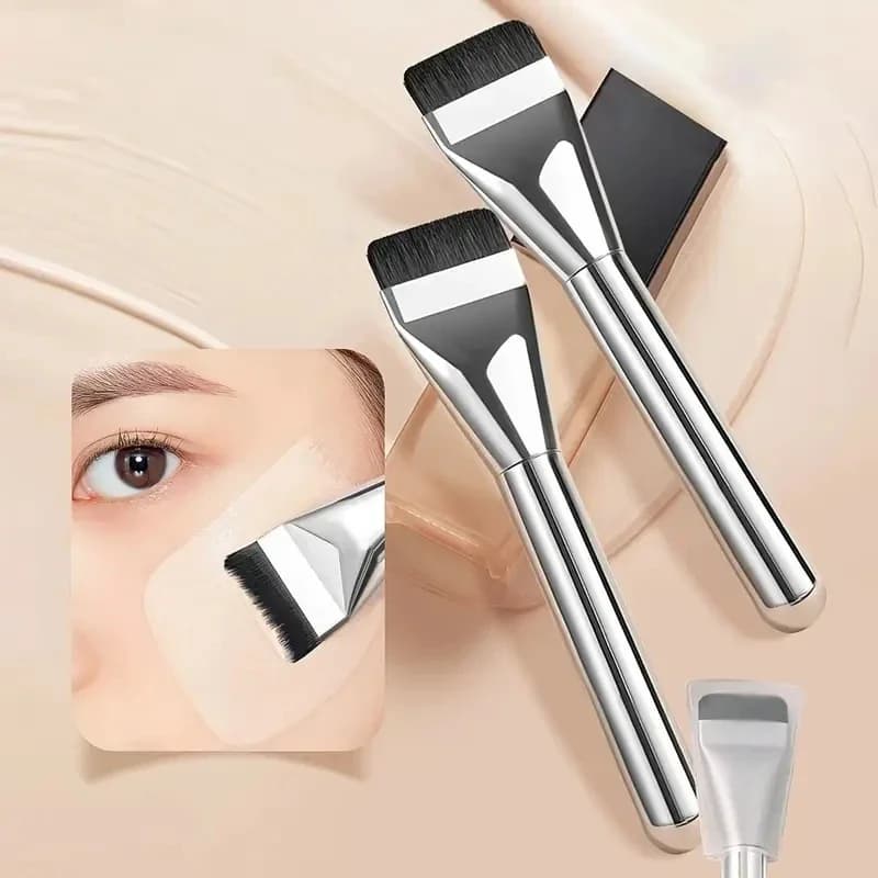 Pennello per fondotinta piatto ultra sottile, leggero per il contorno del viso, miscelazione di maschere e crema, strumento per il trucco per entusiasmi di bellezza