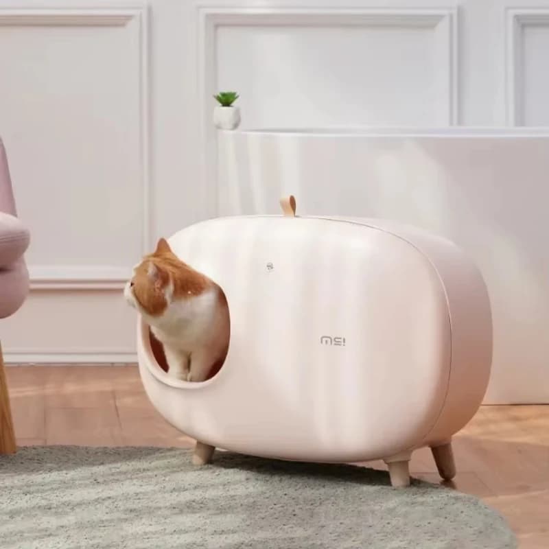 Lettiera per gatti chiusa Toilette per gattini Vasino per animali domestici per il controllo degli odori per gatti da interno Vassoio anti-scatti Casa per la privacy su un lato alto