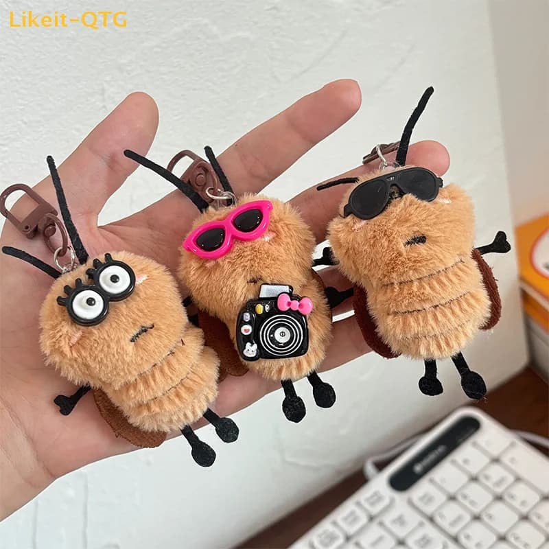 Novità! 1/3 Pezzi Portachiavi a Forma di Scarabeo, Creativo Portachiavi Animale di Peluche, Ciondolo per Zaino Scolastico, Decorazione da Appendere, Regalo Adorabile