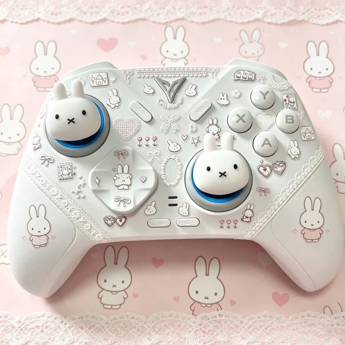 Cartoon Miffy Rabbit Cat Paw Thumb Grip Caps Game Joystick Protector for PS5 NS Pro Xbox Betop Controller Handle Button Cover