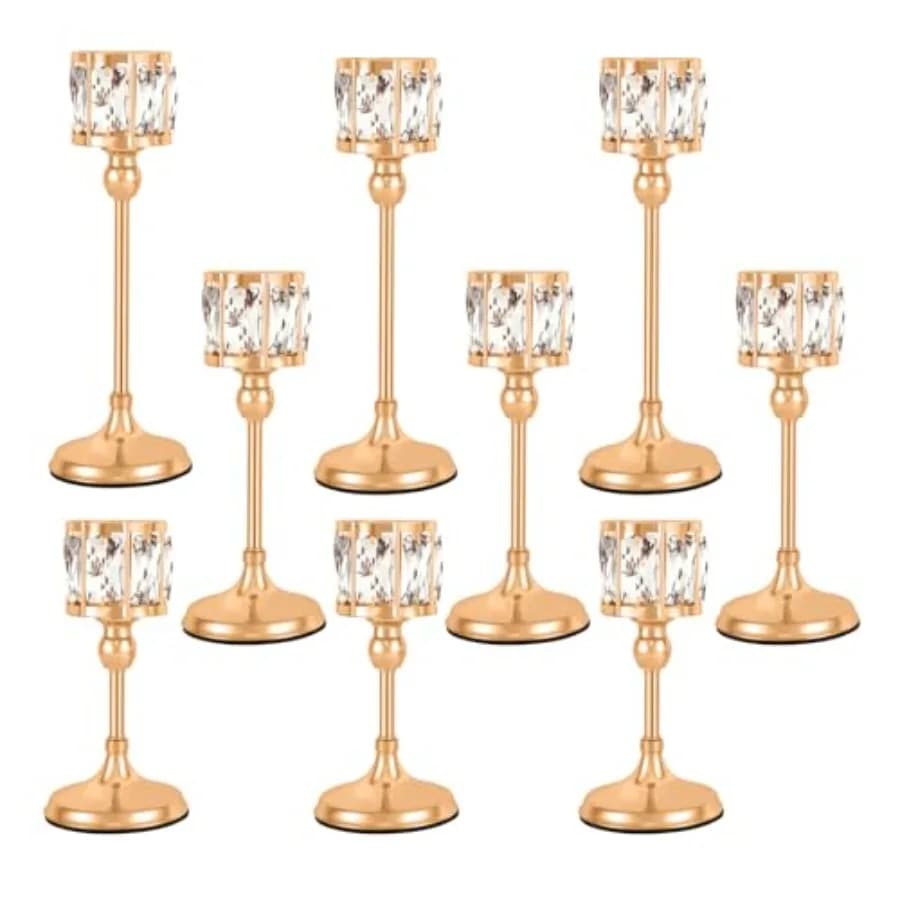 Crystal Tealight Candle HoldersVotive Candle Stands Wedding centerpieces for Tables Crystal Candlestick Centerpiece Table Decor