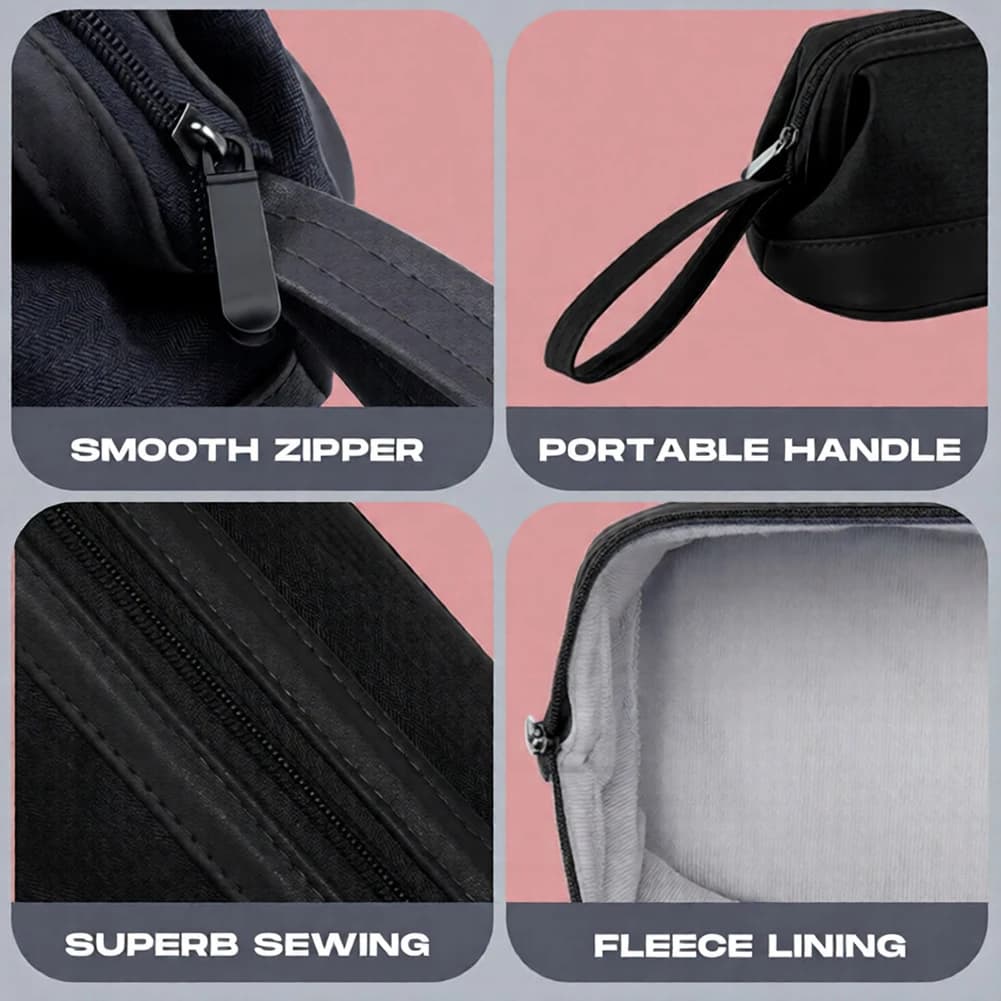 Borsa da viaggio per asciugacapelli e ferri arricciacapelli, organizer portatile per strumenti per capelli, con tasca in metallo con cerniera, ideale per i viaggi