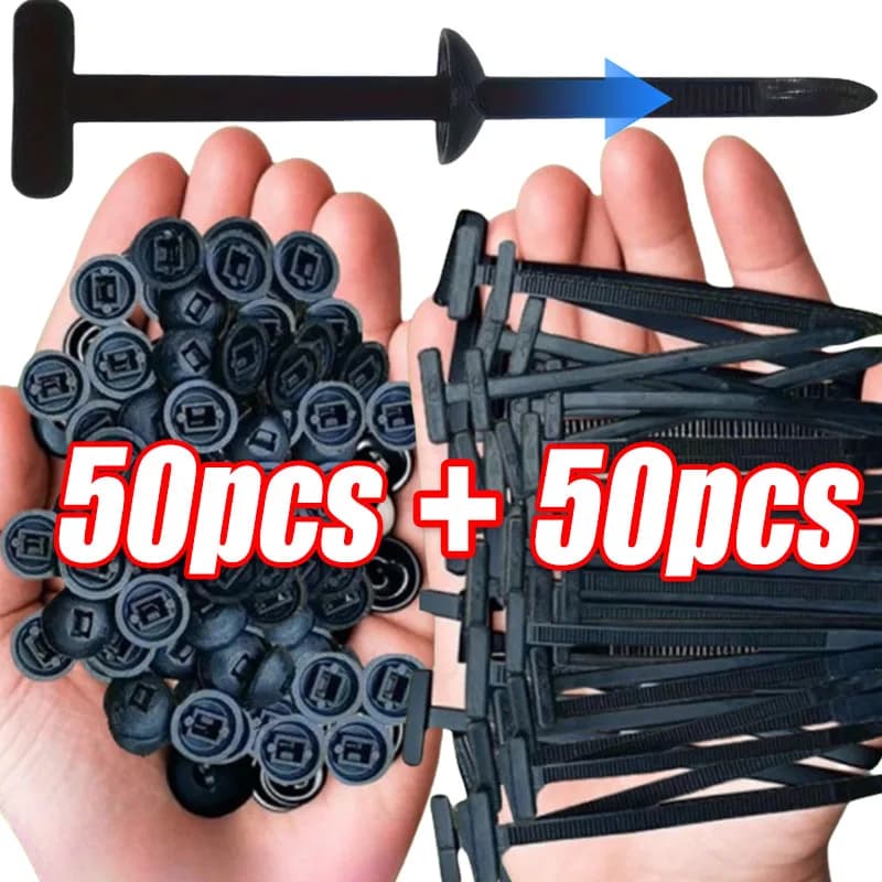 1/50set Nylon Universale Fascette Fibbia Multiuso Fascette Strumento Heavy Duty Autobloccante Zip Nero Zipcci per la Riparazione Auto