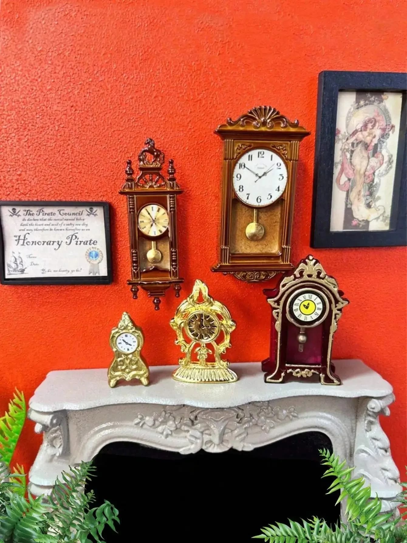 Orologio e Pendolo in Miniatura Scala 1:12, Perfetti per Decorazione di Case delle Bambole, Lavori Artigianali e Collezionismo