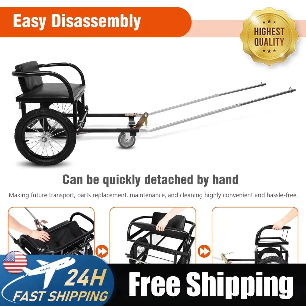 Carrello per cani con doppio freno da 40-60 kg per padroni di animali, per portare i cani a fare shopping, rimorchio per cani, carrello traino per cani con sedile