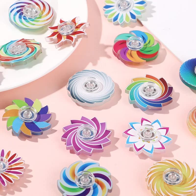 10/20 Pezzi Fidget Spinner in Acrilico, Mini Spinner da Dito Vivaci, Senza Batterie, Premi per la Classe, Gadget per Feste, Riempitivi per Sacchetti di Caramelle