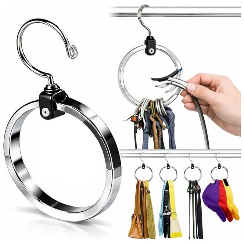 ALIM-Closet Space Saver - Premium Rotating Aluminum Organizer For Belts, Ties, Hats & Handbags - Heavy Duty 360° Swivel