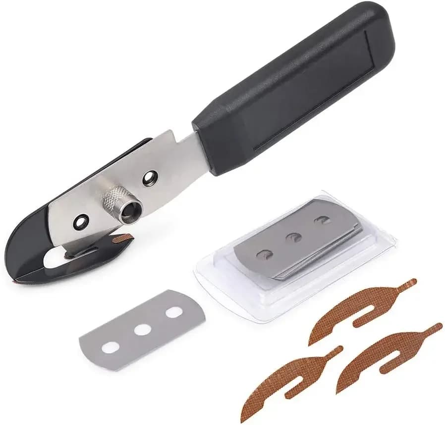 Coltello da taglio per avvolgimento in vinile, taglierina per rotolo avvolto con lama nascosta con 10 lame extra e 3 adesivi in PTFE