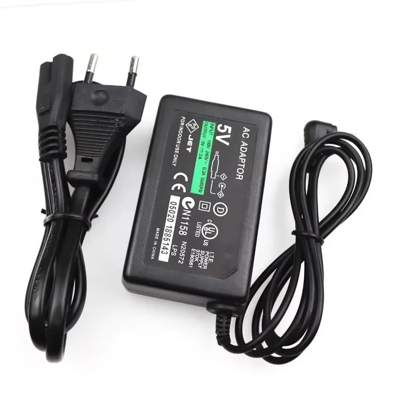 Caricabatterie da Muro con Spina EU/US per PSP, Cavo di Alimentazione Compatibile con Sony PlayStation PSP Serie 1000 2000 3000