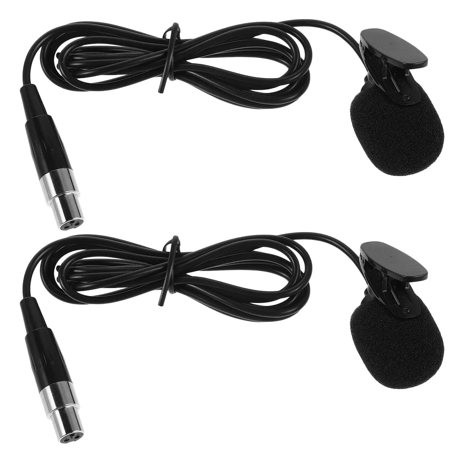 2Pcs Clip on Lavalier Microphone 3Pin Xlr Female Connector for Podcast Interview Vlog Recording Laptop Streaming