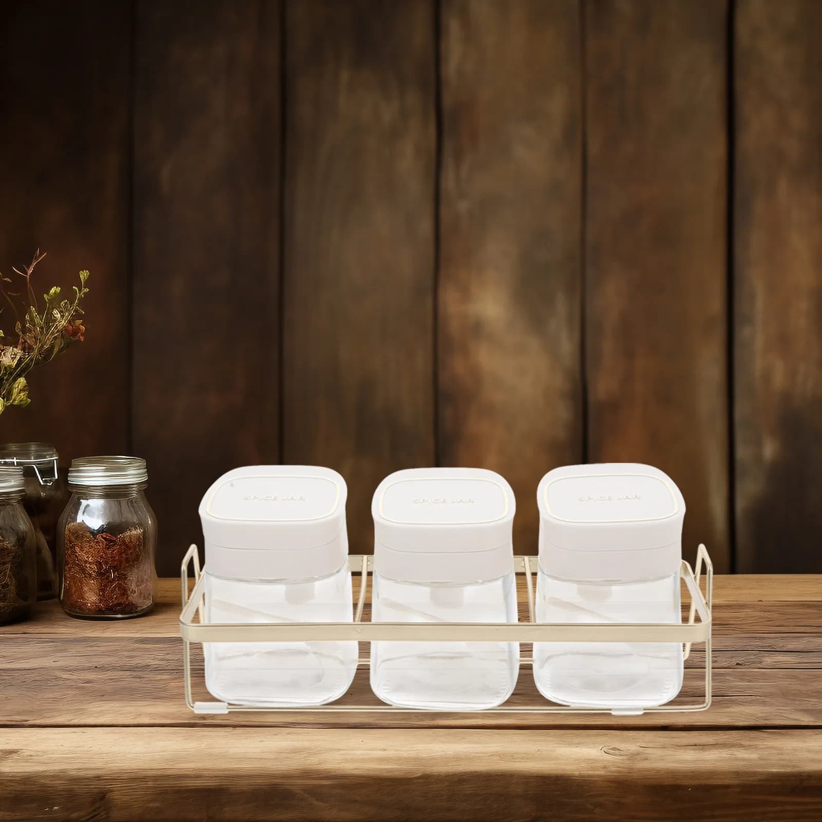 Set di Contenitori Multifunzionali per Spezie, Barattoli per Sale e Zucchero, Organizzatore per Condimenti, Design Estetico Salvaspazio