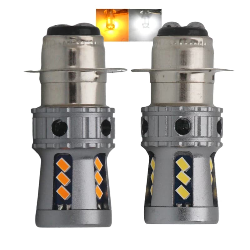 Lampadina LED Motorbike Headlight Bulbs P15D P15D-25-1 PX15D T19 H6M 6500K White Yellow 12V 24V Motorcycle Fog Light Accessories