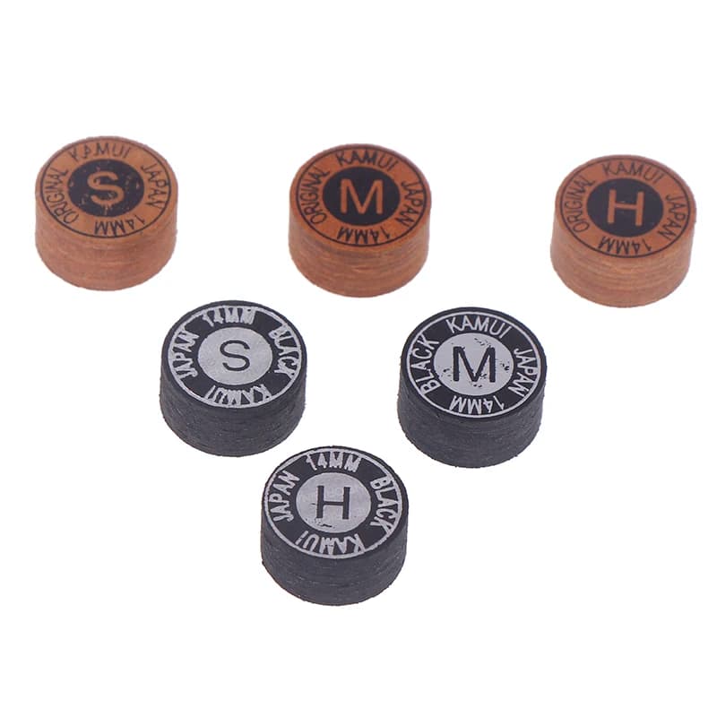 1Pc Cue Tip Duro Testa Morbida 14MM Stecca Giapponese Punta di Qualità Piscina Biliardo In Pelle Cue Tip Nove-Ball Cue Testa Snooker