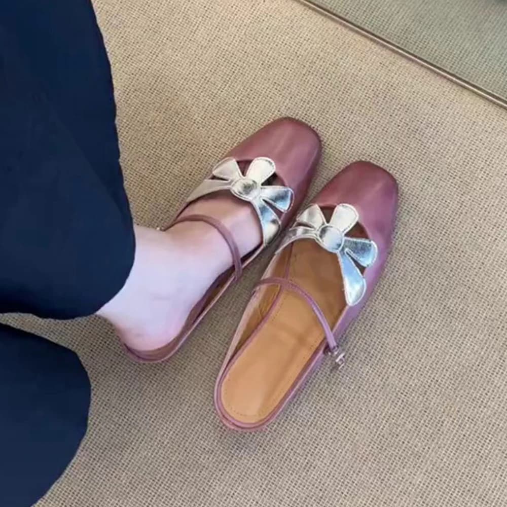 Floral Packard Half Slippers Women's Summer New Outwear Skirt Buckle Heightening Mary Jane Single Shoes Casual Style PU Inner