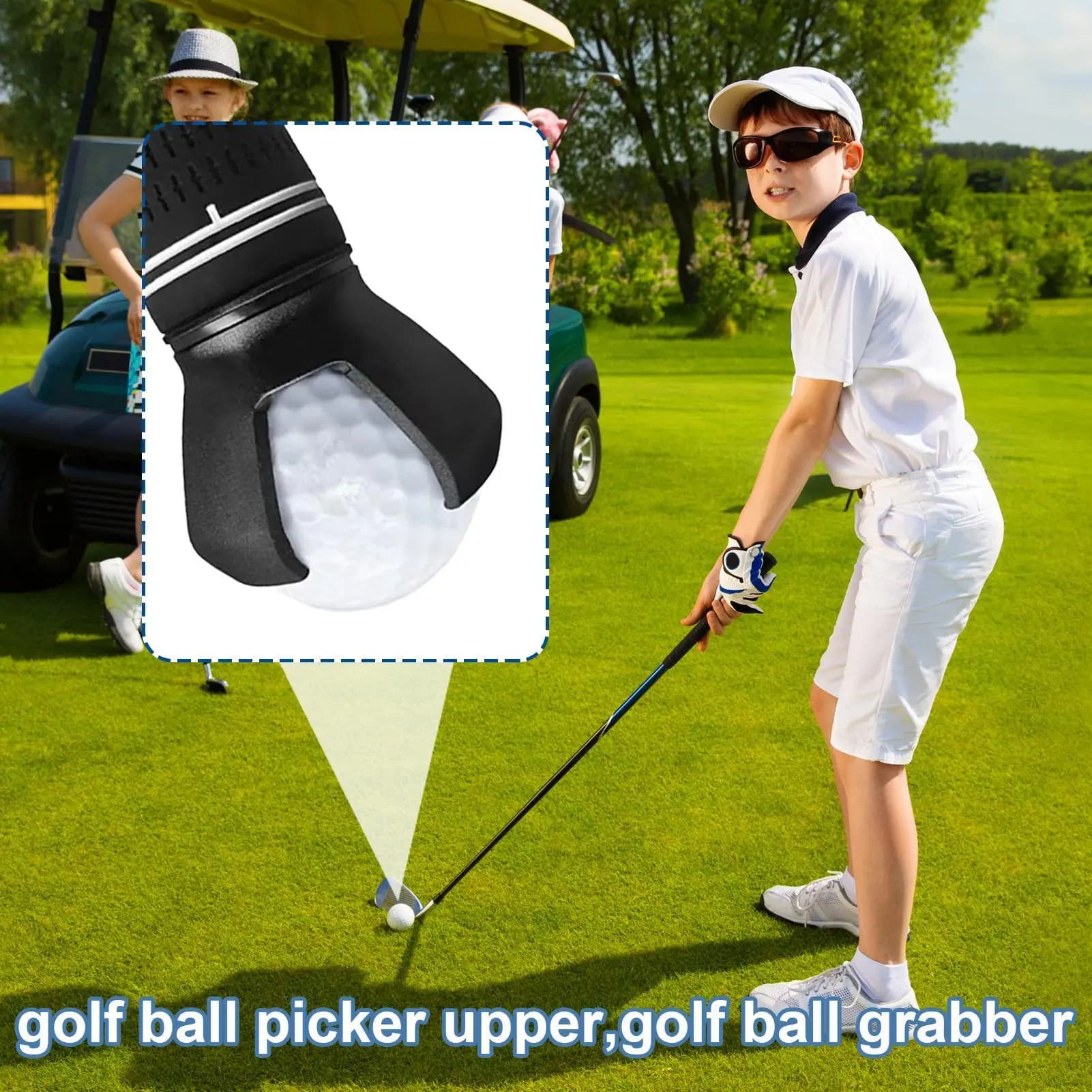 Mini Raccoglitore di Palline da Golf con Artiglio, da Applicare sulla Impugnatura del Putter, Accessorio per Allenamento Sportivo, Strumento di Recupero con Artiglio a Ventosa per Golf