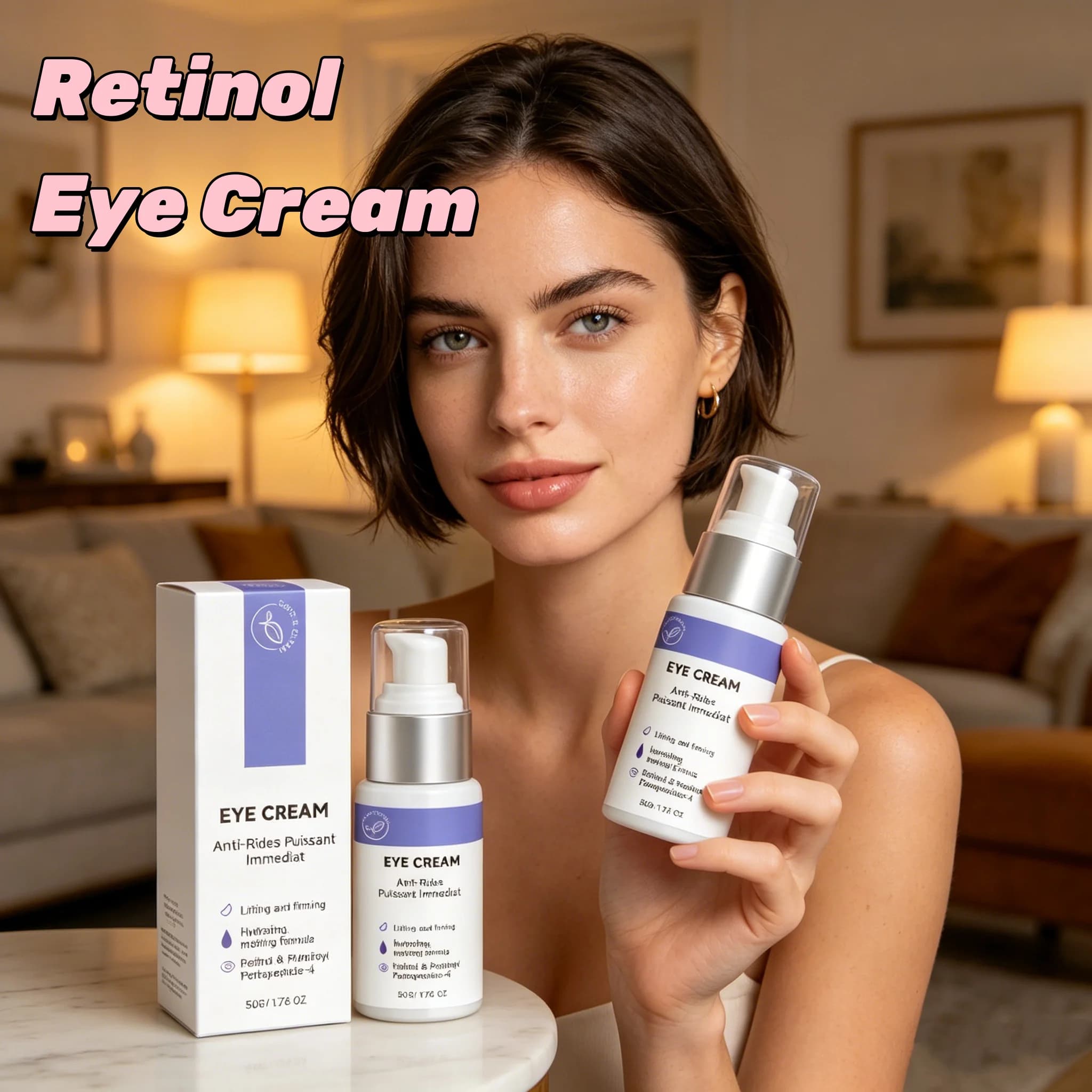 Crema Contorno Occhi al Retinolo con Collagene e Proteine, Riduce le Rughe Sottili, Rassoda la Pelle, Riduce le Occhiaie e le Borse, Crema Nutriente per Occhi