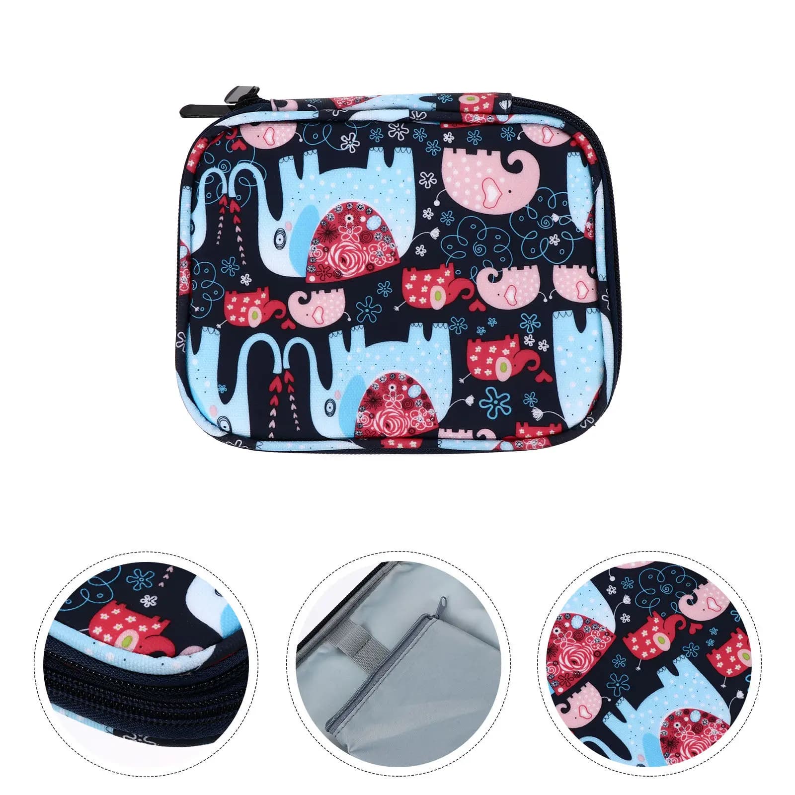 Borsa portaoggetti per uncinetti in resistente tessuto Oxford, custodia per ferri da maglia con tasche in rete, forbici, segnapunti, nastro, gancio e zaino con patta