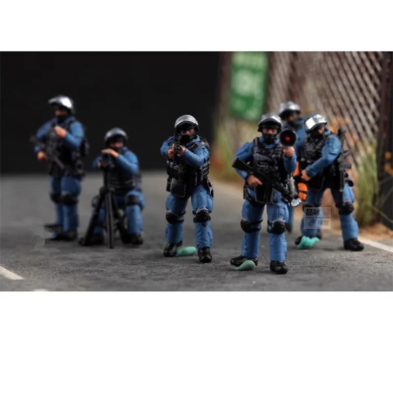 1:72 Model 3D Printing 6Pcs SWAT Special Forces Strong Breakthrough Demolition Team Soldiers Action Figure DIY Scene Accessory