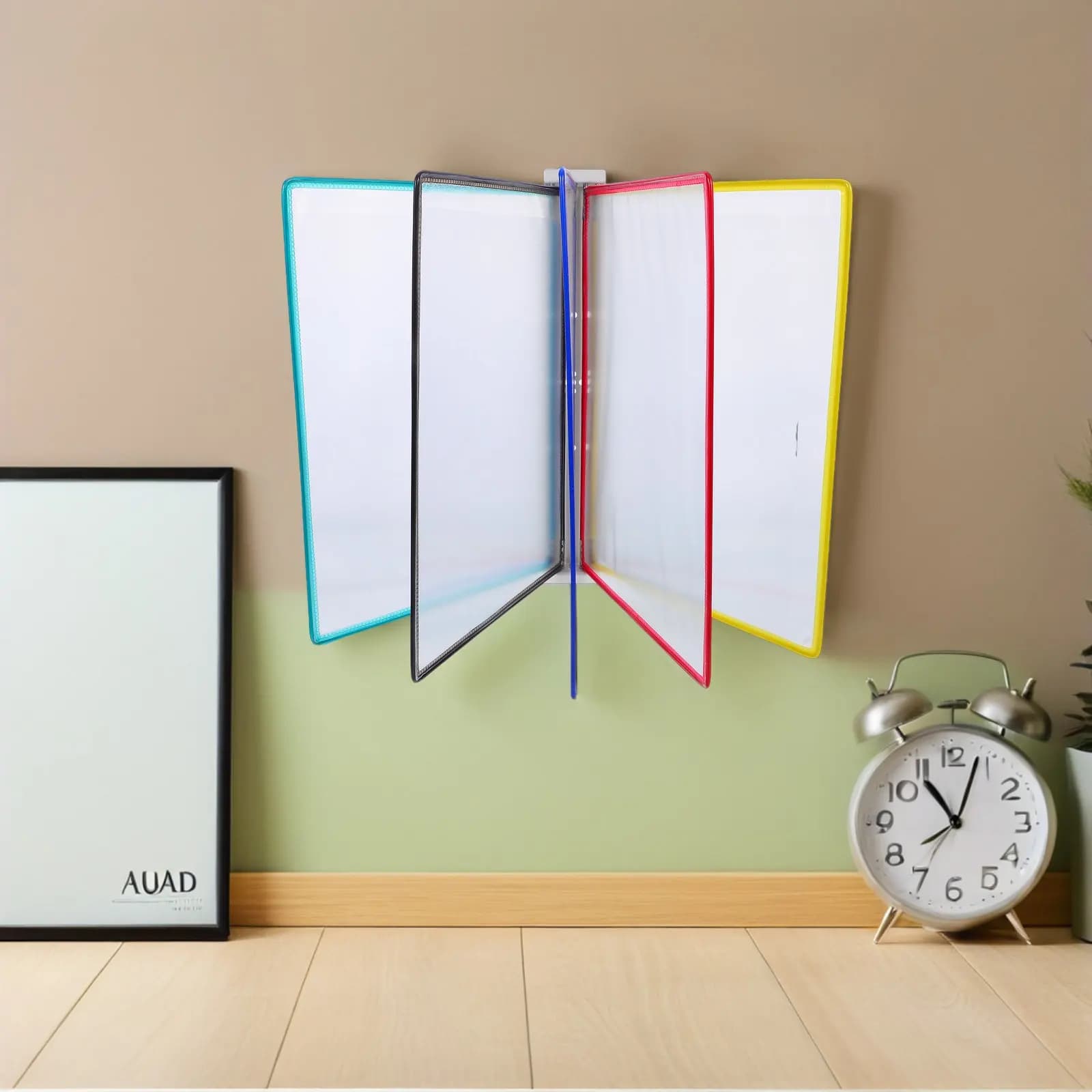 Space Saving Wall Mounted A4 File Organizer Flip Page Design Magazine Storage Rack for Office Home Classroom Wall Display Folder