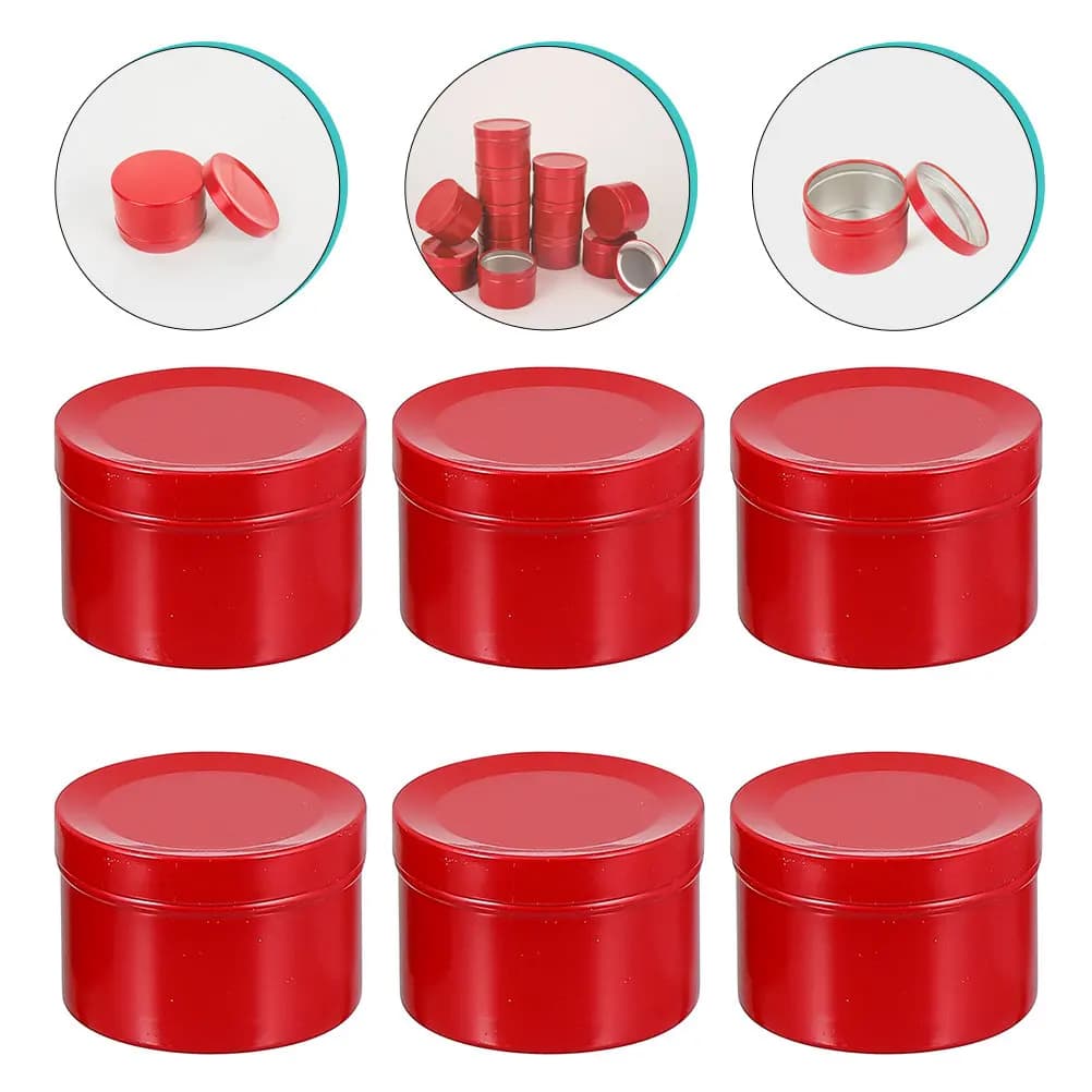 6 barattoli in alluminio vuoti per la creazione fai-da-te di cosmetici, creme, unguenti, oli essenziali e incenso.