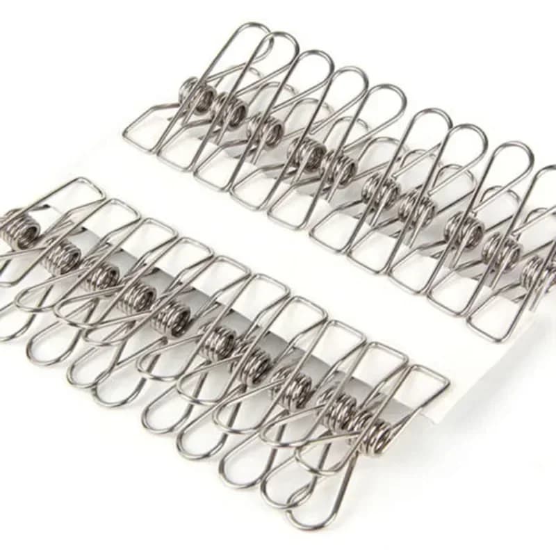 20 clip in acciaio inossidabile per vestiti, carta fotografica, molletta, gancio, molletta, decorazione per la casa, set, organizer da cucina per riporre la casa