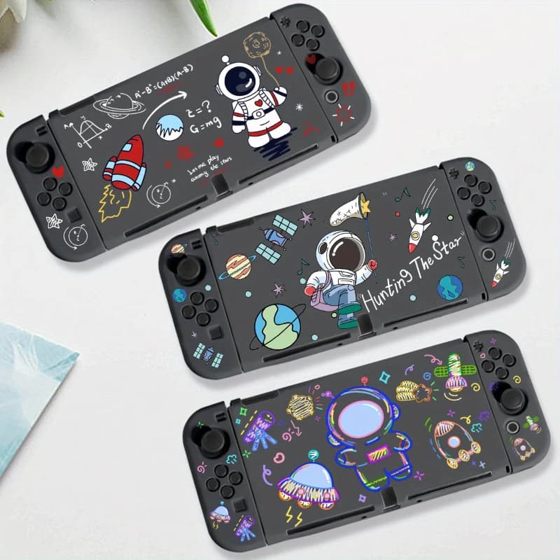 Custodia Spaceman per Nintendo Switch Custodia protettiva OLED Custodia trasparente Custodia protettiva morbida in TPU Accessori per host di gioco Custodia trasparente