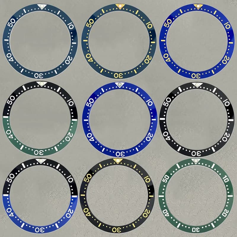 Inserto Ghiera in Ceramica Mod 33.7mm SKX Compatibile con Cassa Orologio NH35, Ricambio per Orologi Subacquei da Uomo OEM