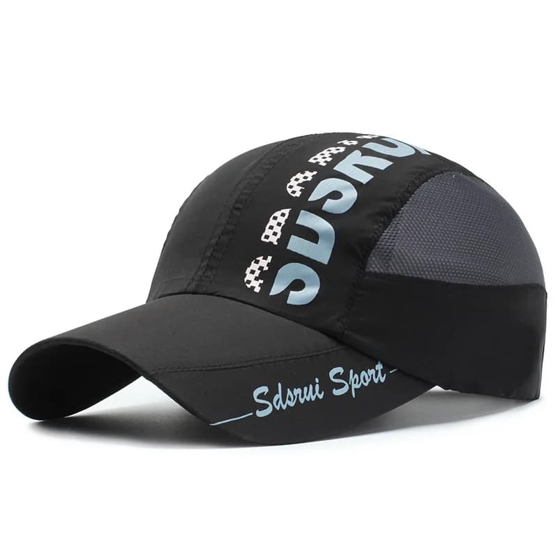 Cappellino da baseball estivo in rete ad asciugatura rapida, cappello parasole traspirante per sport all'aperto con lettere stampate